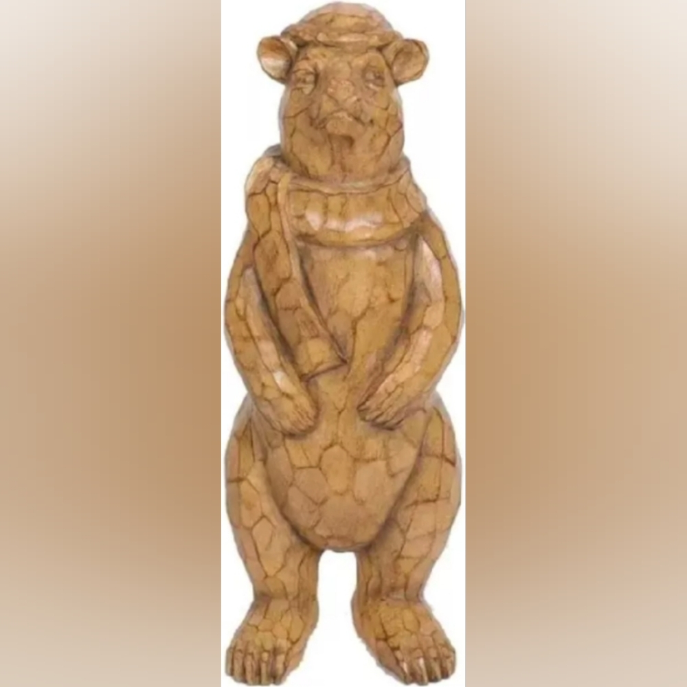 NEW Holiday Time Brown Bear Christmas Rustic Tabletop Farmhouse Decor 15.63"